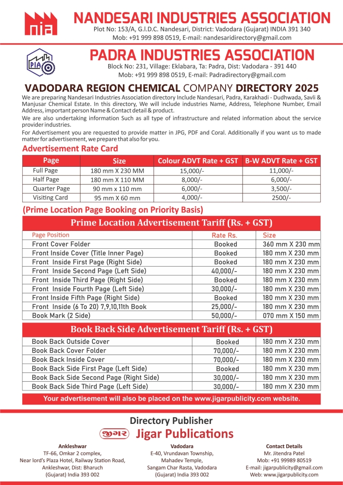 NANDESARI & PADRA INDUSTRIES ASSOCIATION DIRECTORY 2025