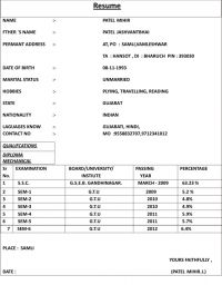RESUME MIHIR PATEL